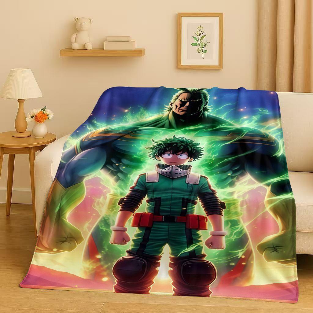 HD Anime My Hero Academia Bakugou Deku Cartoon Flannel Blanket,Ultra Soft Warm Plush Throw for Home Bedroom Bed Sofa Cover Kids