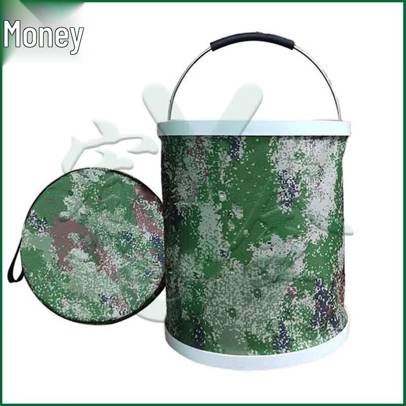 Portable Outdoor Camouflage Collapsible Water Bucket