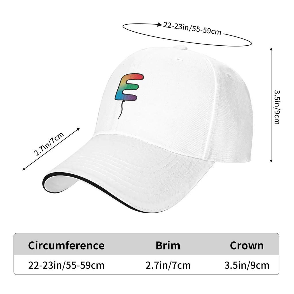 E Letter Baseball Cap Colorfull Cartoon Balloon Tennis Skate Sun-Proof Trucker Hat Men Women Fitted Retro Print Baseball Caps