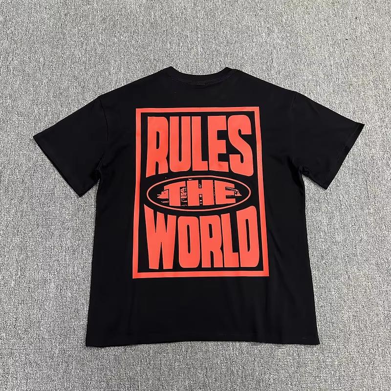 2025 Summer Fashion American street hip-hop print short-sleeved loose trendy T-shirt cotton men's and women's street tops