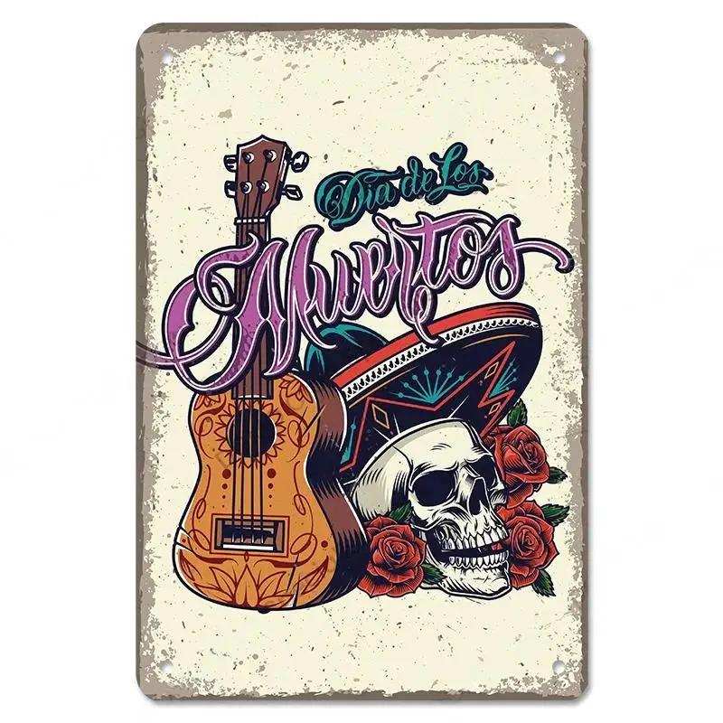 Rock Guitar Vintage Tin Sign Music Poster Wall Plaque Retro Tinplate Crafts Decor for Bar Garage Club Night Rock Party