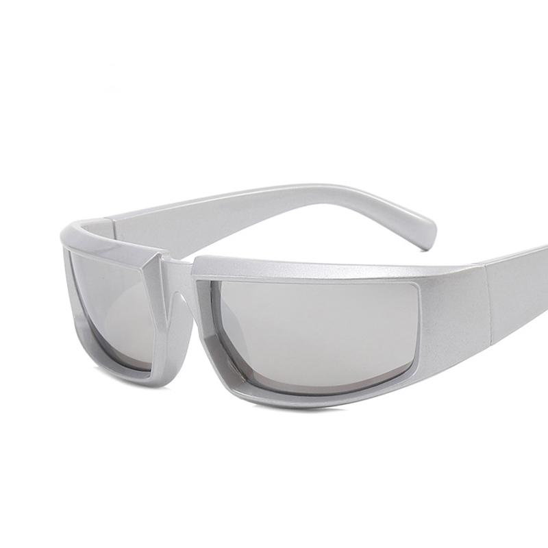Квадратные солнцезащитные очки для активного отдыха, модные зеркальные линзы, солнцезащитные очки унисекс в стиле стимпанк, вогнутые модные очки для мужчин и женщин