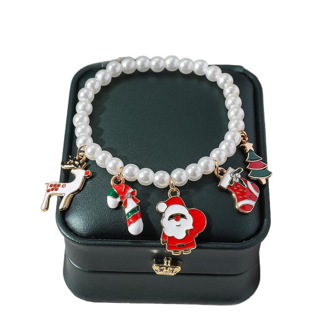Europäische & Amerikanische Weihnachts-Nikolaus-Rentier-Anhänger-Halskette - Niedlich & Luxuriös