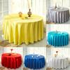 Satin Tablecloth Wedding Decoration Round Table Cover Cloth  Flexible Glass Table Protector Table Skirts Hotel Banquet Gold