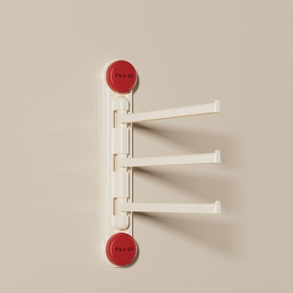 Drain Rotating Towel Bar Waterproof Bathroom Towel Pole Punch-free Suction Cup Towel Rack  Home