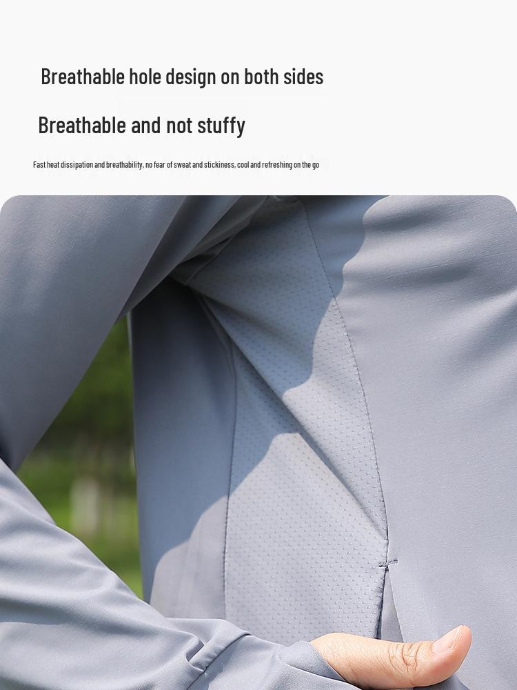 Unisex Ice Silk Summer Sun Protection Jacket – Lightweight, Breathable, Cool, and Loose for Outdoor Sports and Fishing.