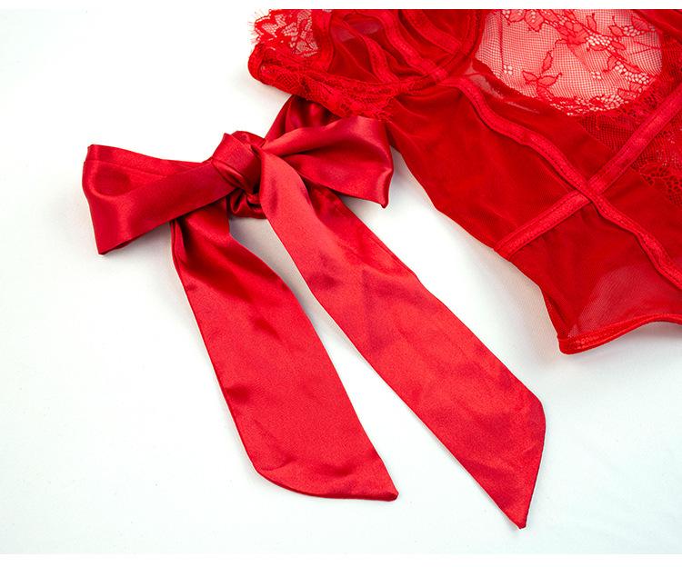 European & American Lace Mesh Sexy Lingerie Set – Women's Suspender Bodysuit