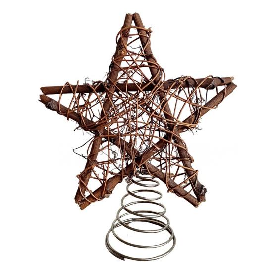 Christmas Tree Topper Star with Light Simple Installation Luminous Hollow Star Tree Topper Christmas Tree Decoration