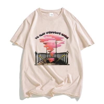 Trička Velvet Underground Rock Band MUŽI Subway Exit Smog Aesthetic T-shirts 100% bavlněná trička s oblíbenými postavami a výstřihem do V