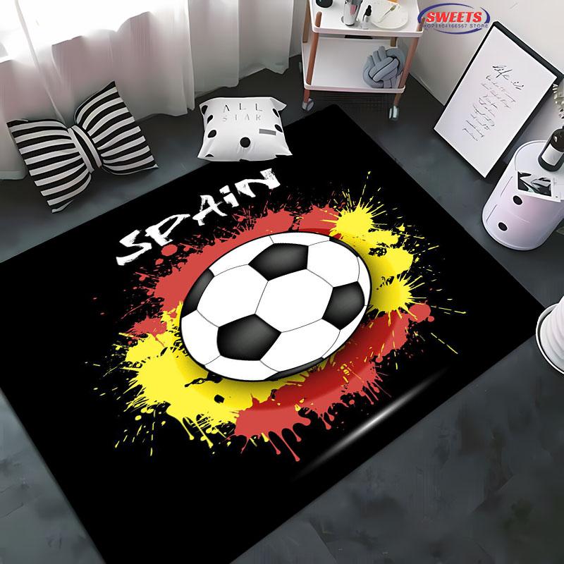 Voetbal Sport Thema Tapijt Cartoon Voetbal Vloermat voor Kinderkamer Decoratie Voetbal Grote Oppervlakte Kleden Huis Woonkamer Kleed, Cadeau 40x60cm (16x24in)