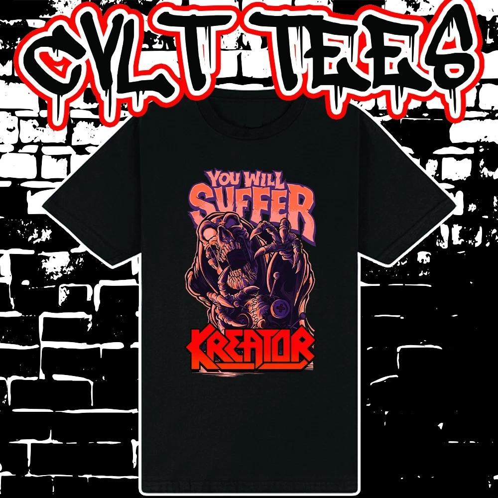 Men s and Women s T-shirts Kreator You Will Suffer Band Tee 100% Cotton XS