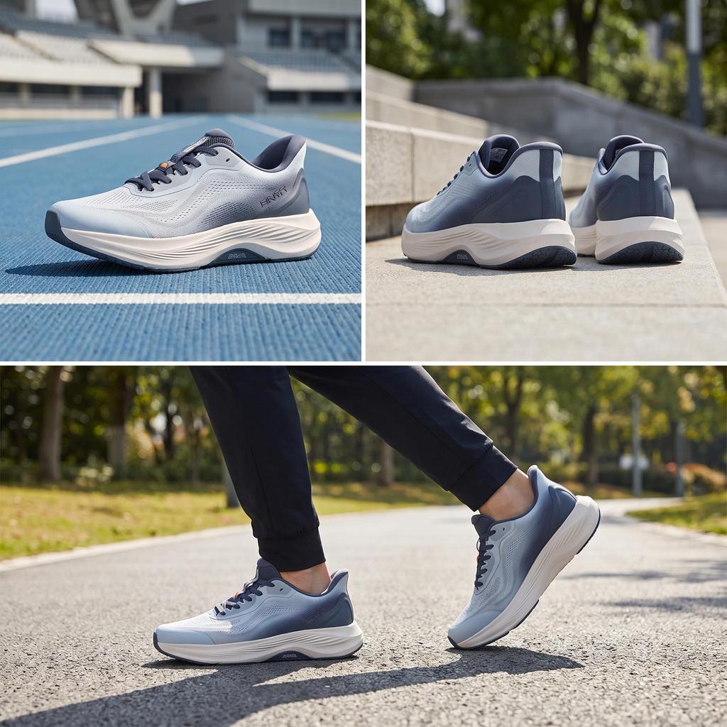 Anta Shining 15 Minimalist Design Universal Breathable Lightweight Fashion Low-Top Training Shoes Men sneaker Healing-Gray-Blue Rock-Gray 112627718-7