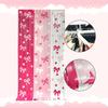 Pink Rain Silk with Butterfly Bow Curtain for Wedding Door Birthday Party Valentine's Day Rain Silk Curtain Photo Backdrop Decor