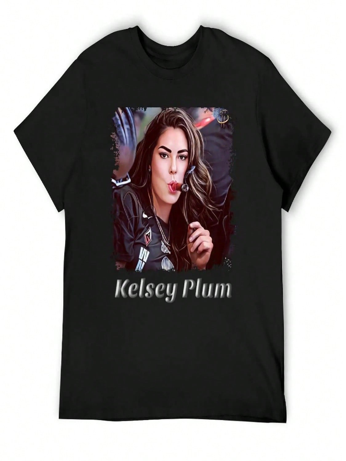 Kelsey Plum T-Shirt Cotton Graphic Tees Fashion Shirts Oversized T Shirt Blue Lock Black T-Shirts For unisex S разноцветный