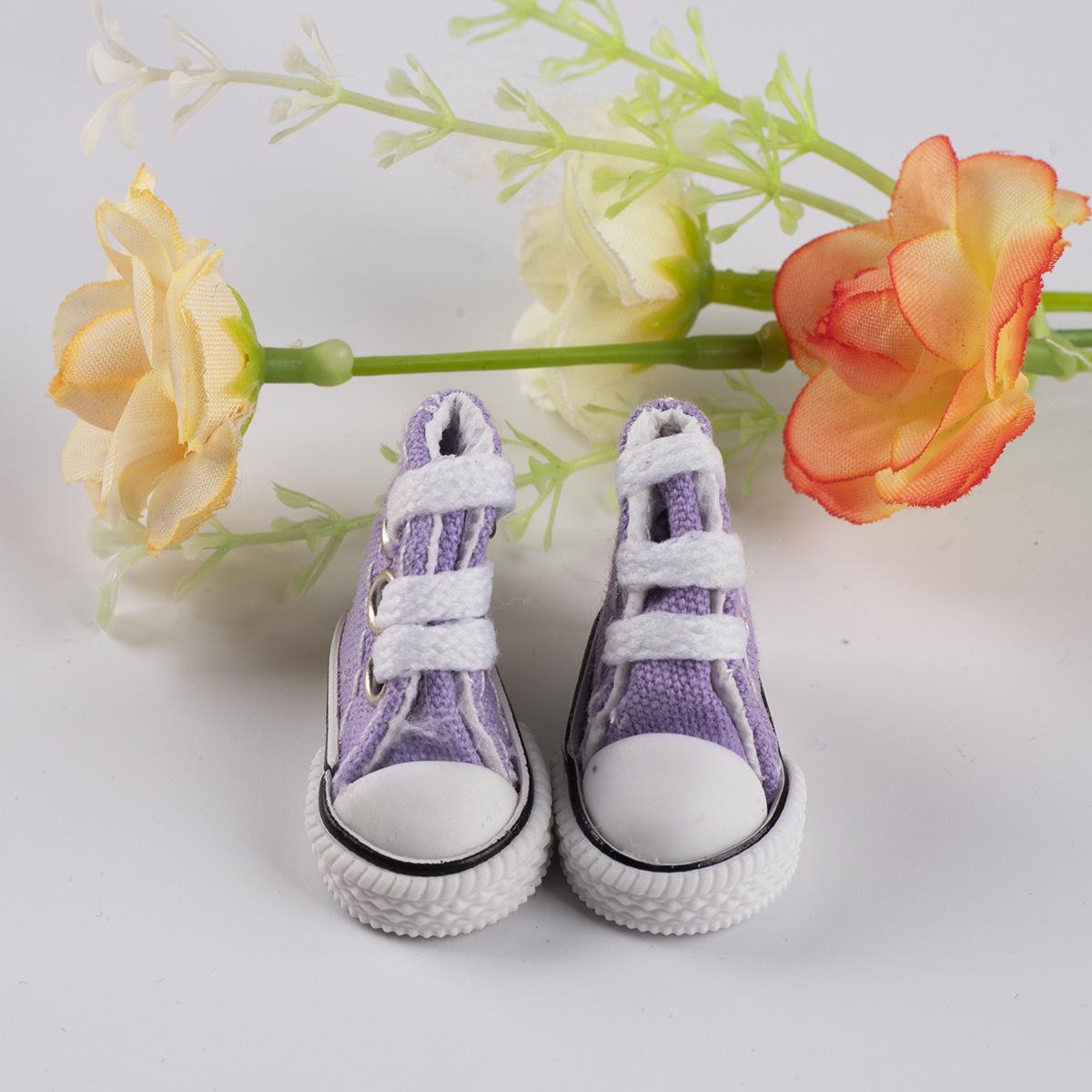 

Хлопковые парусиновые туфли для куклы 10 см - Милая, универсальная, спортивная повседневная обувь 10cm фиолетовый