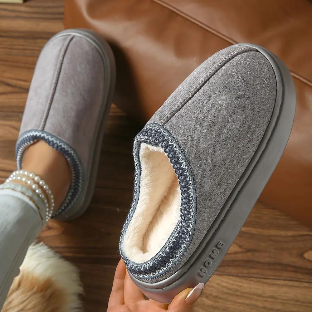 Pantofole Calde da Casa per Interni, Pantofole in Lana Antiscivolo a Suola Spessa per Coppia, Pantofole da Uomo, Pantofole da Donna
