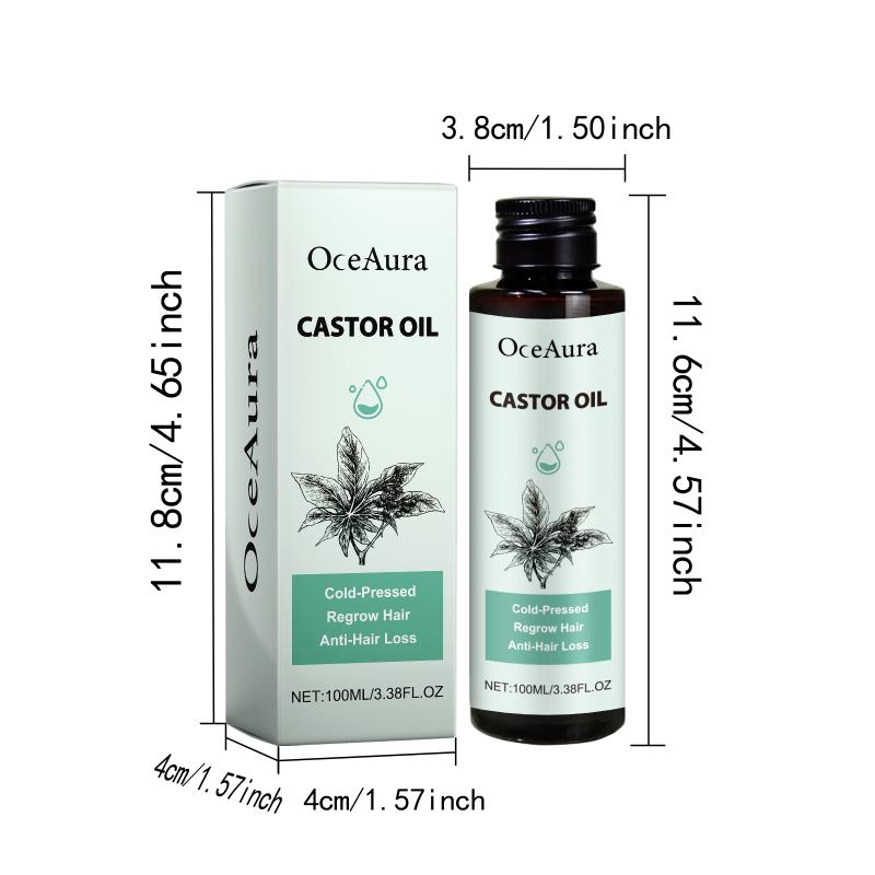 OceAura Castor Oil Hair Care Moisturizing Strengthen Hair Roots Nourish Thickening Hair Treatment Oil