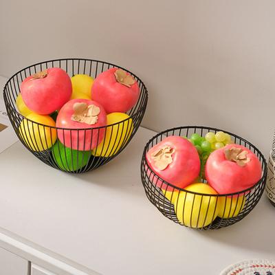 Haushalts-Obstteller Verdickte Eisen-Obstschale mit großvolumigem Abtropfdesign für Küchenarbeitsplatten-Aufbewahrung Rostfreier Snackkorb Kreativ
