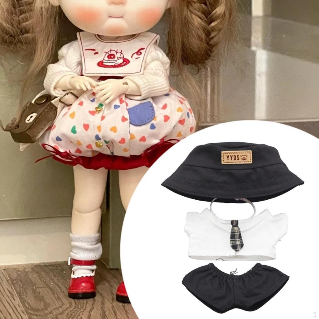 4 Pieces Mini 6 Inch Doll Clothes Cute Suit Set Pants Outifits