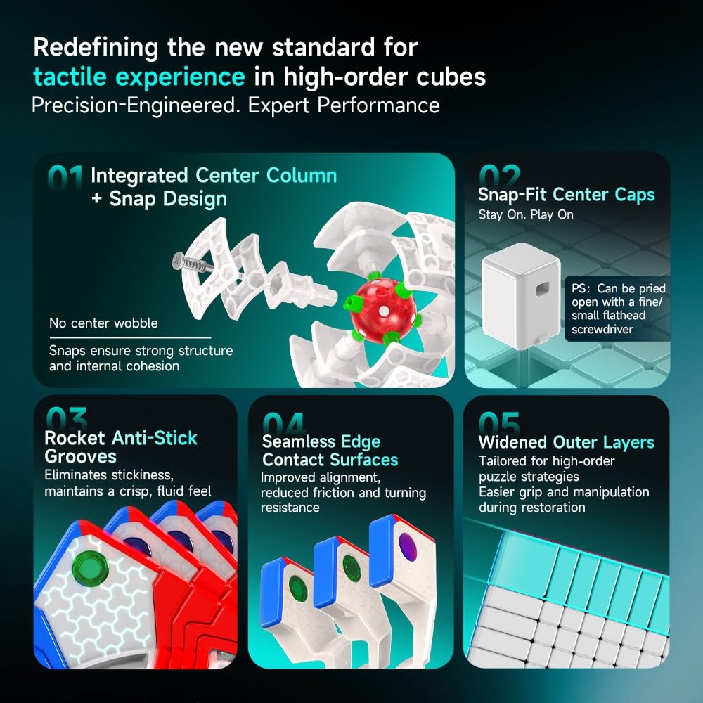 Bucubke QY 11x11 Magnetic Stickerless Puzzle, Authentic 76mm Magic Cube, QY 11x11x11, Built-in Magnet Magic Cube 2025, QY 11M Magnet Puzzle Cube