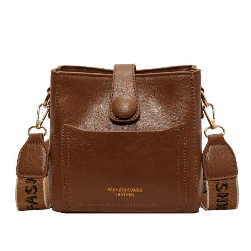 

Ретро универсальная сумка женская 2025 новая высококачественная мягкая кожа на плечо сумка-ведро для поездок на работу сумка-мессенджер хаки