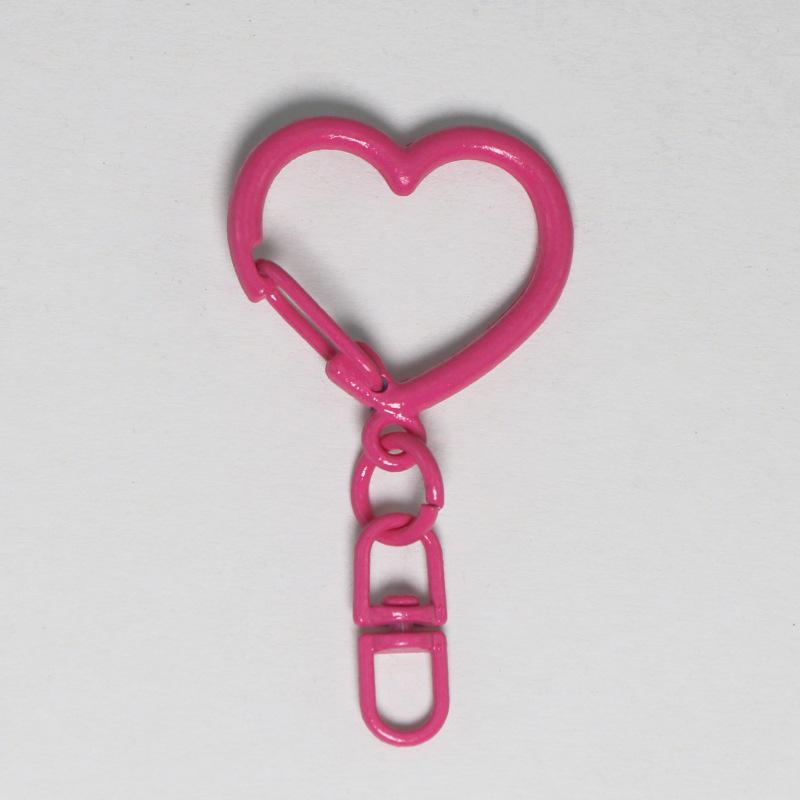 Heart-Shaped Painted Keychain - Handmade DIY Jewelry & Bag Pendant with Perler Beads.