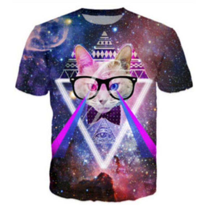 Cute 3d Printed Cat T Shirt For Men Summer Spring Short Sleeves Tops Street Oversized Tees Funny Animal Cats Graphic T-shirt