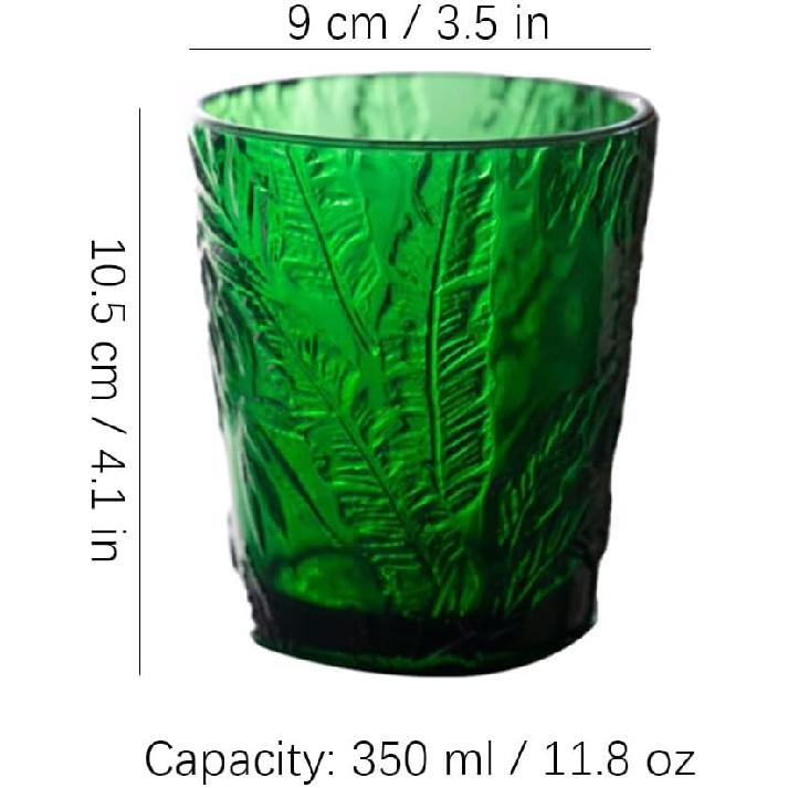 PEKJI Green Wine Glass Cocktail Glass Modern Vintage Wine Tumbler for Red and White Wine for Home bar