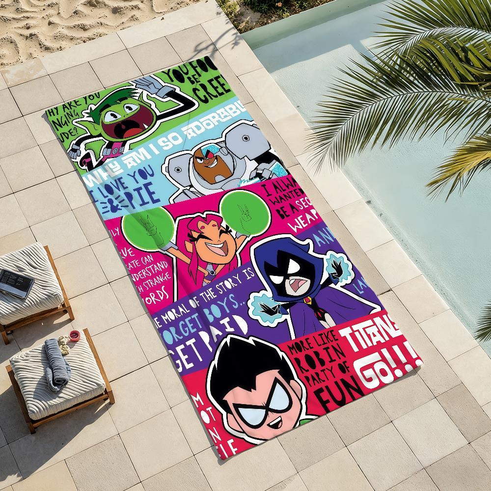 Cartoon T-teen T-titans Towel Drying Bath Towel Applicable To Light Swimming Camping Yoga Beach Out
