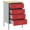 Workbench Red and Grey 50 x 55 x 85 cm Engineered Wood and Steel