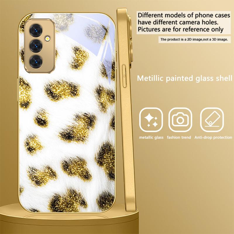 

Black circular pattern For Samsung Galaxy S26 S20 FE S21 S22 S23 Plus S24 Ultra S25 Ultra S21 S25+ S22FE Golden glass phone case Galaxy S26