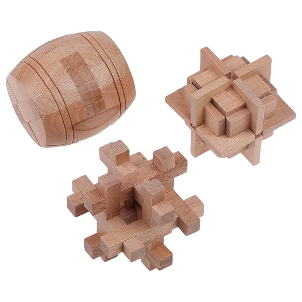 3D Wooden Puzzle Brain Teaser Toy For Kids
