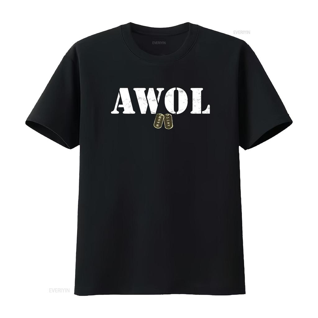 AWOL Mash 4077Th T Shirt Print for Fashion Casual  vintage Washed graphic Unisex Versatile streetwear homme