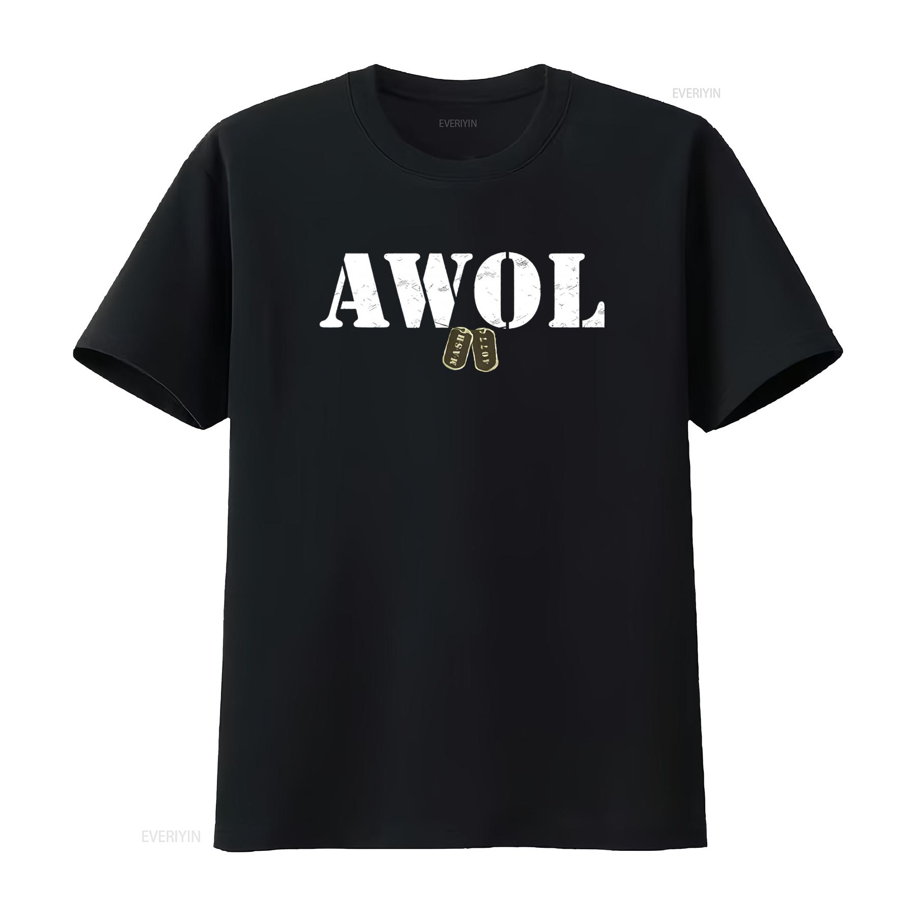 

AWOL Mash 4077Th T Shirt Print for Fashion Casual vintage Washed graphic Unisex Versatile streetwear homme 4XL