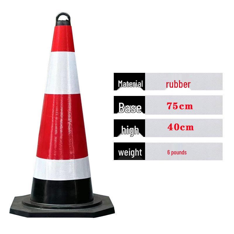Reflective Rubber Traffic Cone - 70cm & 90cm Conical Isolation Barrier for Road Construction