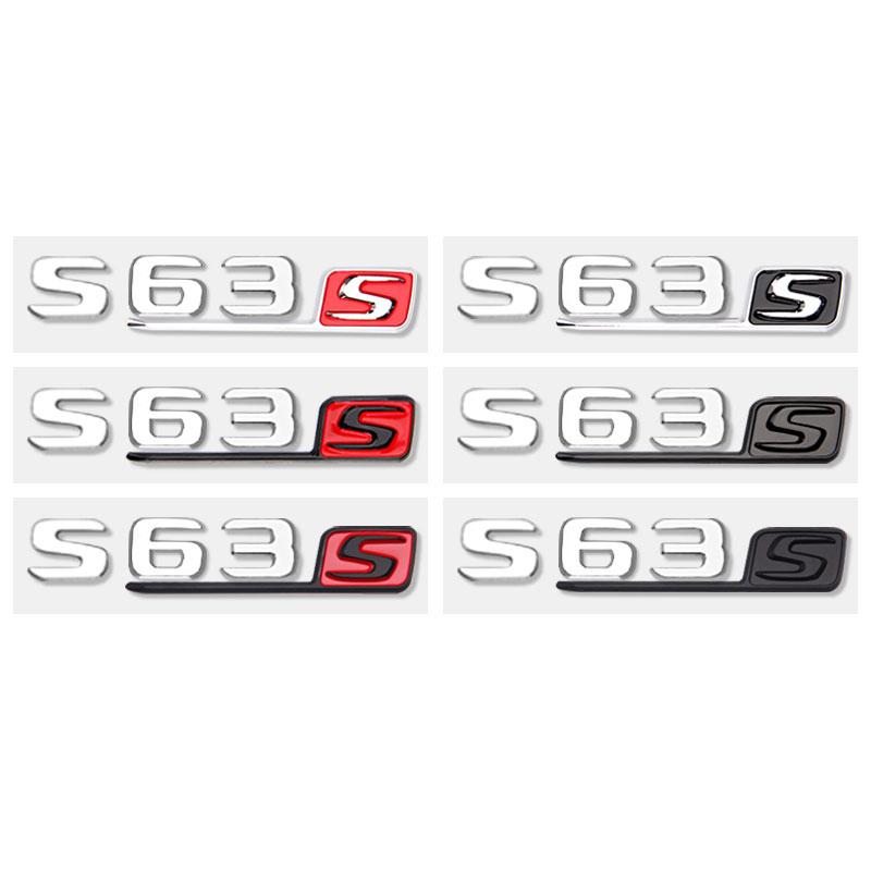 S63S Logo Badge Car Stickers for Mercedes Benz S63 Refitted Sclass 6.3AMG Fender Side Labelflag New Old Rear Trunk Displacement JO7
