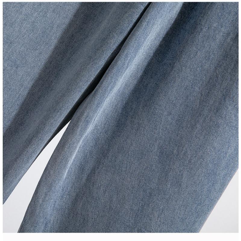 Spring Autumn New Elastic Waist Jeans Women's Large Size Fashion Harem Pants Double Pocket Versatile Loose Ankle-length Pants