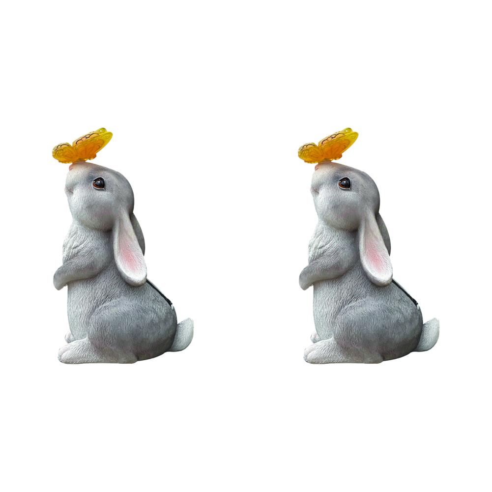 

FE# Solar Rabbit Light Outdoor Rabbit Lamp Waterproof Resin for Garden Decor (Gr