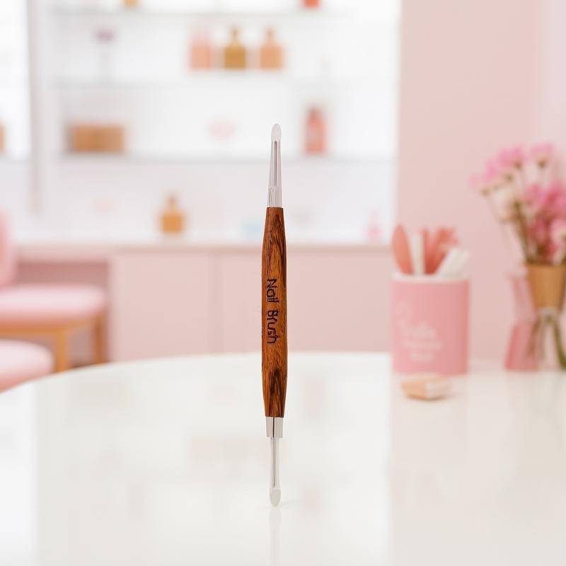 Multifunctional Mixing Pen Wood Double Headed Nail Art Brush Carving Flower Painting Pen DIY Manicure Tool