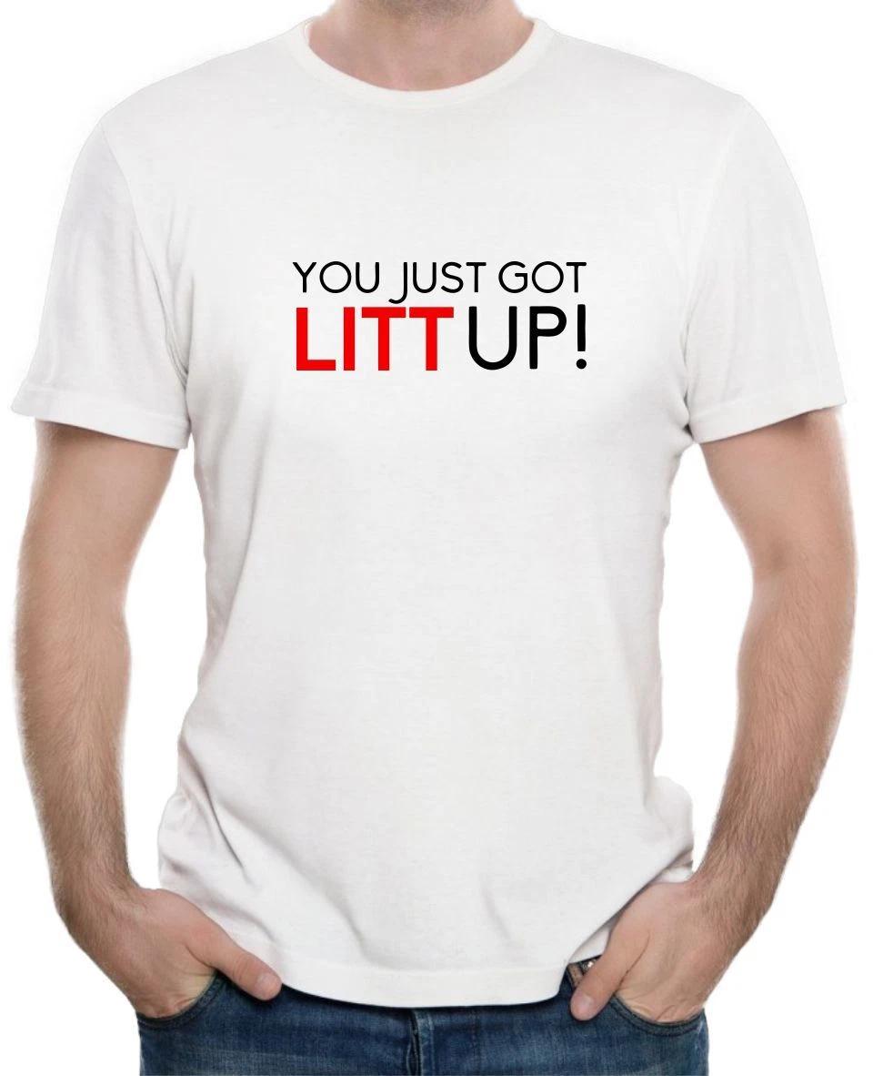 

LITT UP - FUNNY SUITS SLOGAN Mens Womens Kids T-Shirt S