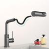 Waterfall Temperature Digital Display Basin Faucet Pull Out Stream Sprayer Hot Cold Water Sink Mixer Wash Tap For Bathroom