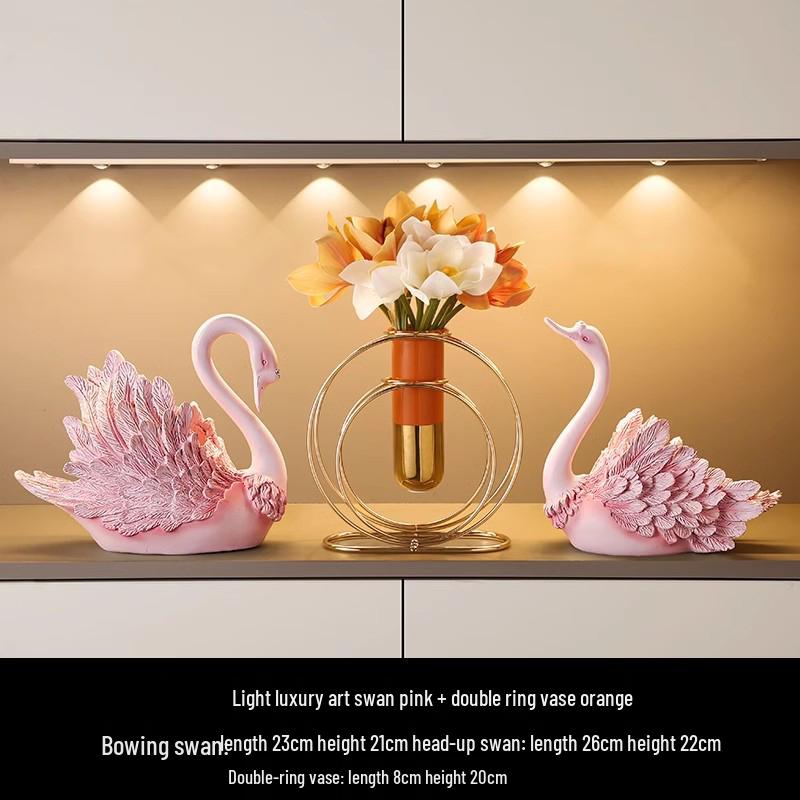 Swan Wine Rack Ornament - Elegant Display for Living Room or Dining Cabinet