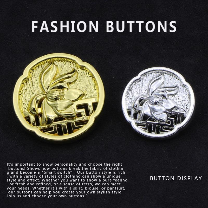 10Pcs Round Button Cardigan New Chinese Sweater Trench Coat High-End Exquisite Metal Decorative Buttons