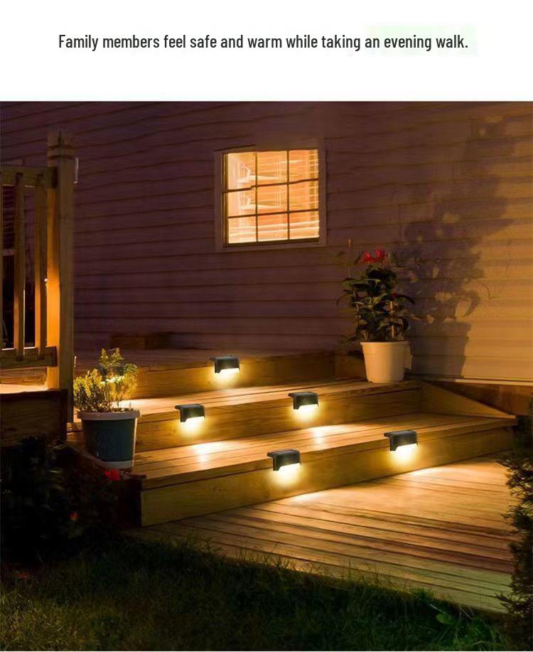 Solar Waterproof Outdoor Step Lights for Gardens, Courtyards, Railings, and Fences
