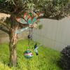 Outdoor Garden Hanging Dragon Fly Shape Single Painted Glass Ball Bird Feeder