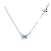 Pearl Butterfly Tassel Necklace: Ice Crystal Gradient Color, High-Grade Clavicle Chain for a Sweet, Cool Summer Style.