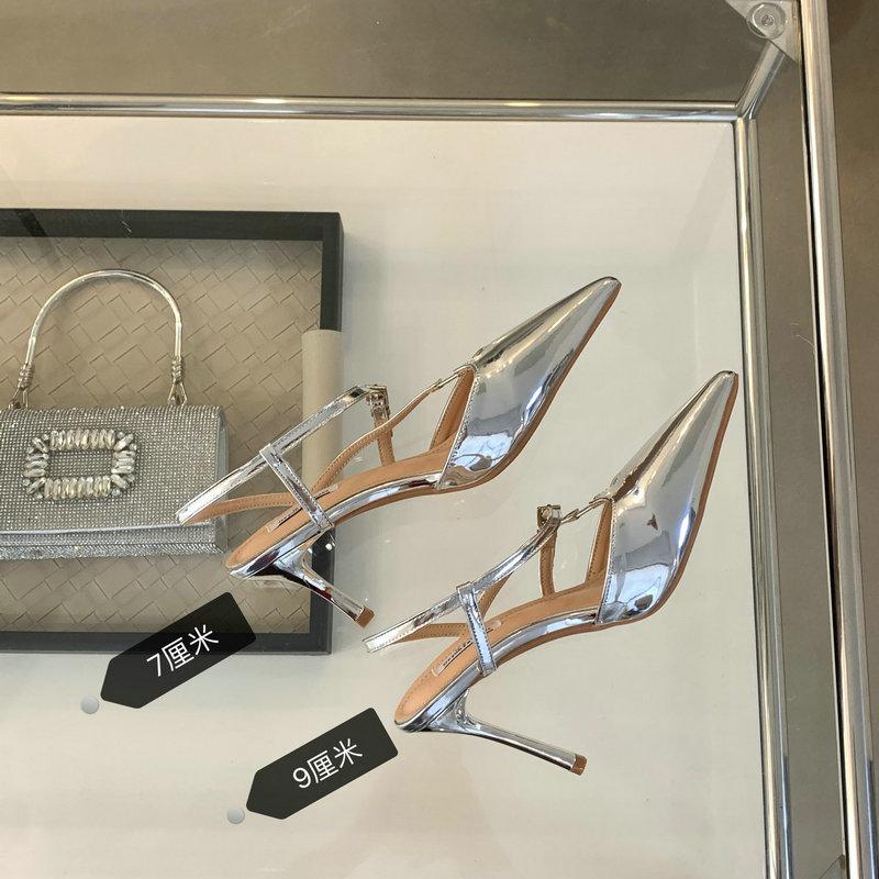 Fashion Heels New Fine Heel Pointy One Line Buckle Sandals Fashion All-Match Bag Head Pointy