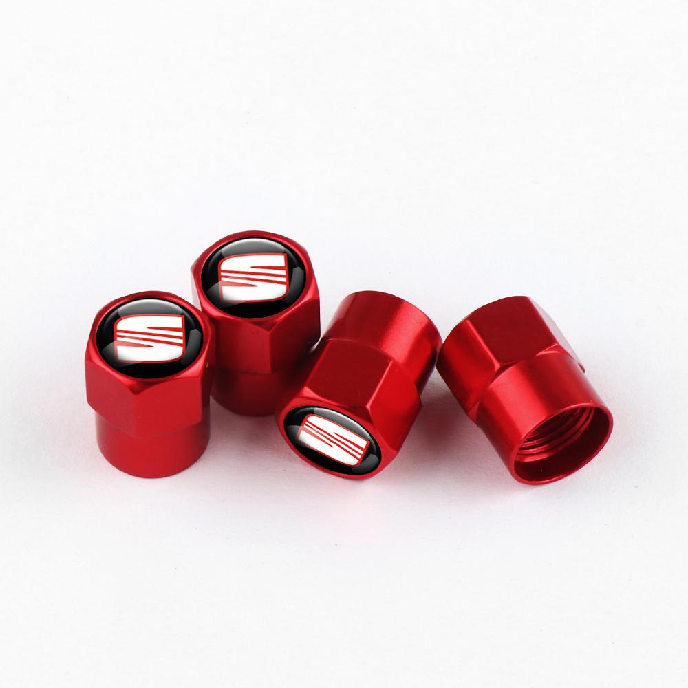 Ussh2 4Pcs Car Wheel Tire Valve Caps Tyre Stem Cover Bolt-In Accessories For Seat Cupra FR Ateca Ibiza Cordoba Leon Exeo Altea Arona