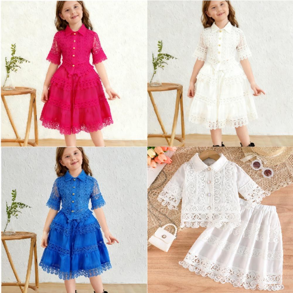 2-7Y Girls' Short Sleeve Top + Skirt Fashion Set Children's Skirt Suit