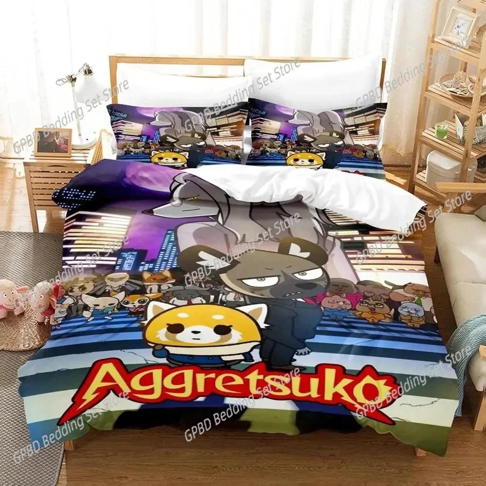 Comforter 3D Print Cartoons Aggretsuko 3D Bedding Set Comforter Linen S Home Decor Single Double Twin King Queen